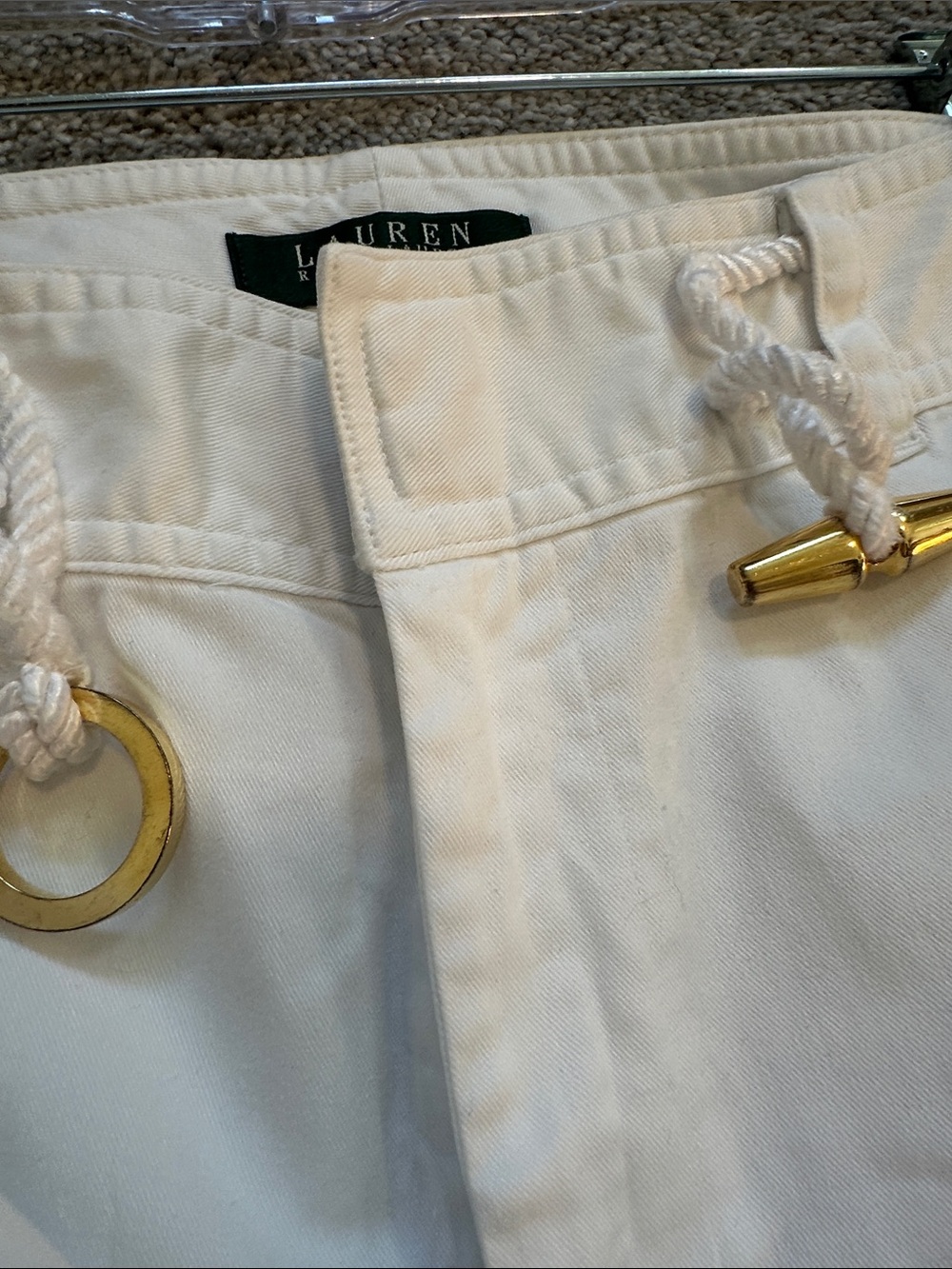 EUC Lauren Ralph Lauren Nautical Cotton White Shorts size 12 Petite - Picture 11 of 11